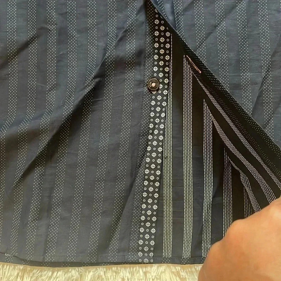 Ted baker handeez slim fit stripe short sleeve  button up shirt - Picture 6 of 12